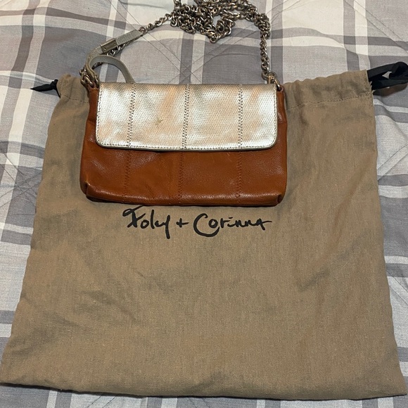 Foley + Corinna Handbags - Foley + Corinna Silver and Tan Crossbody Bag